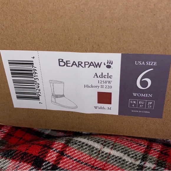 Bearpaw Adele Hickory Braided Brown Tan Suede Wool Lined Snow Winter Boots 6 NWT - Picture 16 of 17